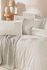 Özdilek Tropical Dream Çift Kişilik Yatak Örtülü Nevresim Takımı Gri