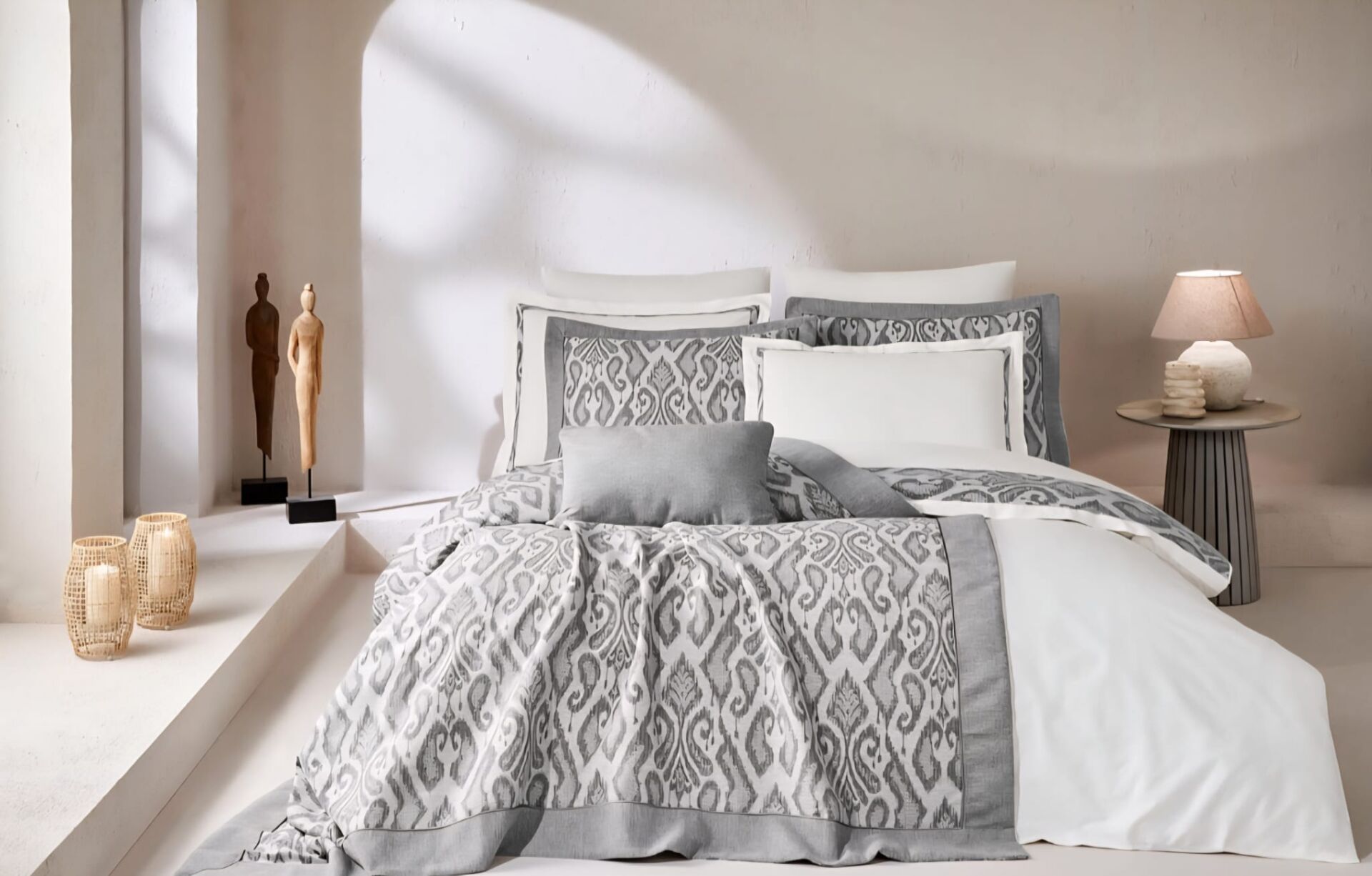 Özdilek Celeste Yatak Örtülü Nevresim Takımı Gri