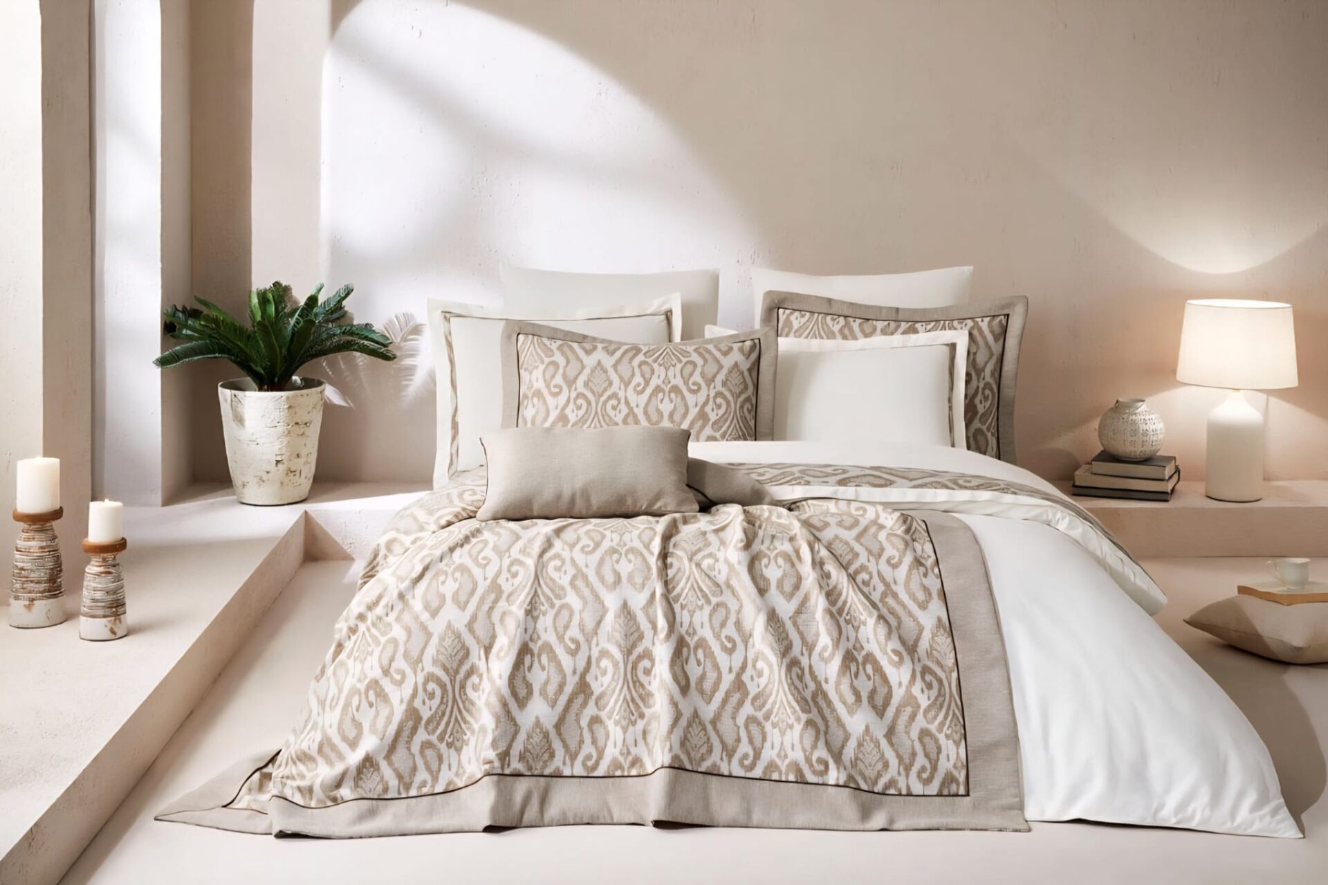 Özdilek Celeste Çift Kişilik Yatak Örtülü Nevresim Takımı Bej