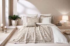 Özdilek Celeste Çift Kişilik Yatak Örtülü Nevresim Takımı Bej