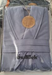 Seri Sonu Pvc Çantalı Tekli Bornoz %100 Pamuk Xl Beden Mavi