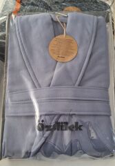 Seri Sonu Pvc Çantalı Tekli Bornoz %100 Pamuk Xl Beden Mavi