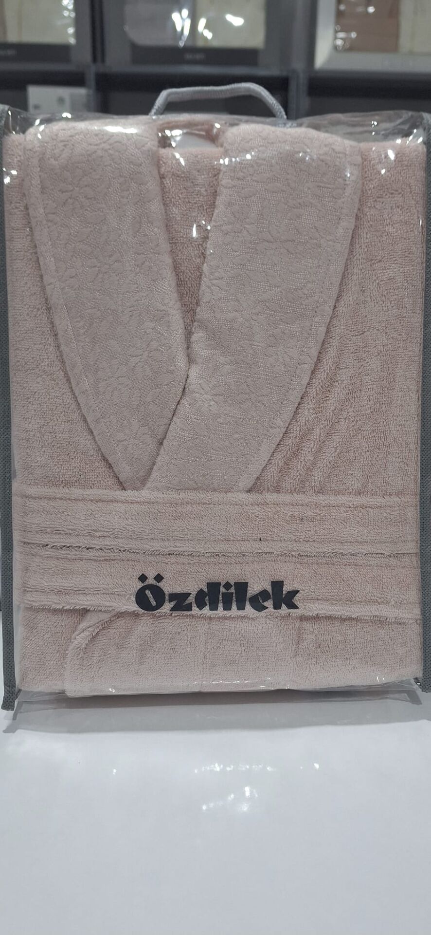 Özdilek Seri Sonu Pvc Çantalı Tekli Bornoz %100 Pamuk M Beden Açık Pembe