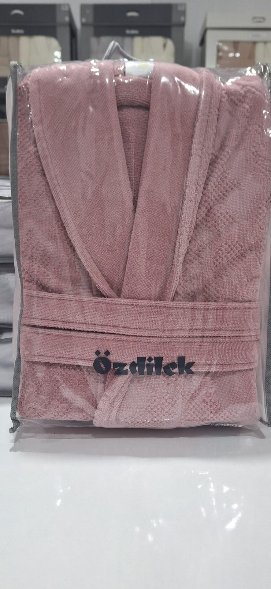 Özdilek Seri Sonu Pvc Çantalı Tekli Bornoz %100 Pamuk M Beden Pembe