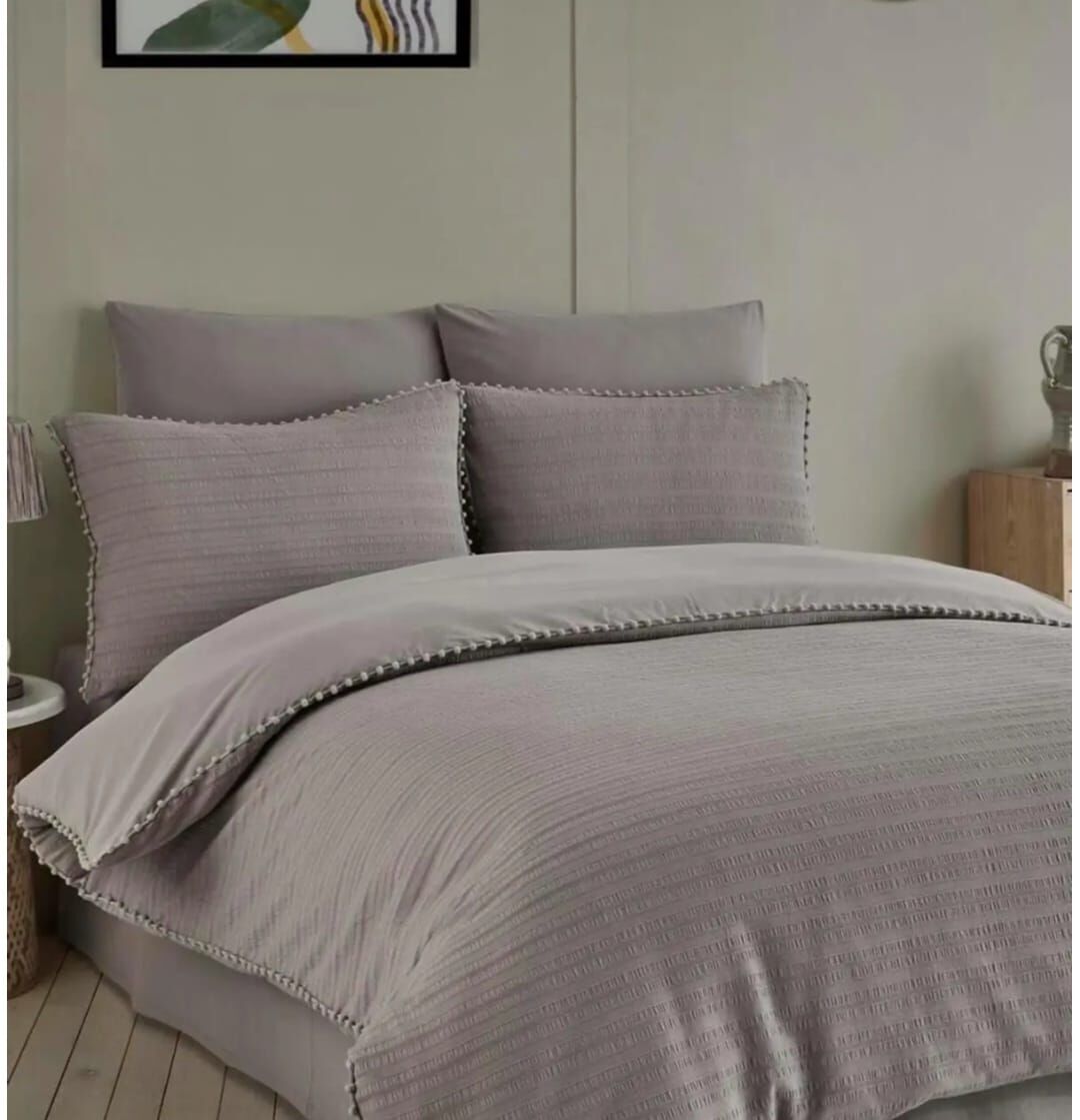 Altınbaşak Gofreli Fitilli Saten Çift Kişilik Nevresim Takımı Emboss Sabre