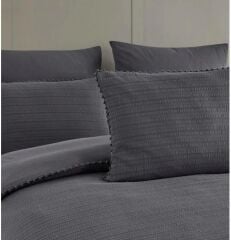 Altınbaşak Gofreli Fitilli Saten Çift Kişilik Nevresim Takımı Emboss Shadows