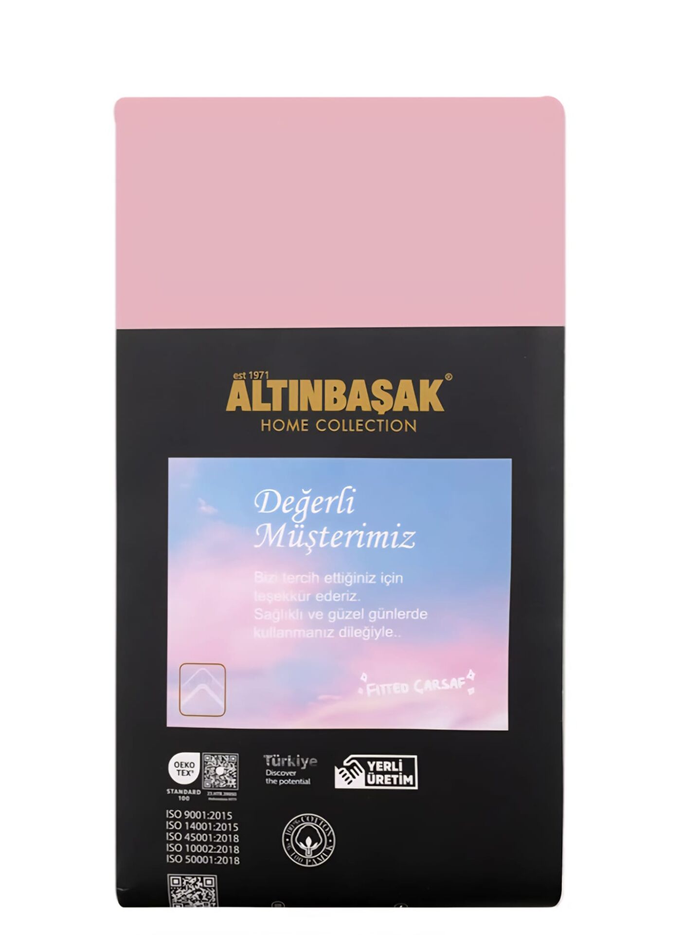 Altınbaşak Ranforce Çift Kişilik 160*200cm Çarşaf Takımı %100 Pamuk Açık Pembe