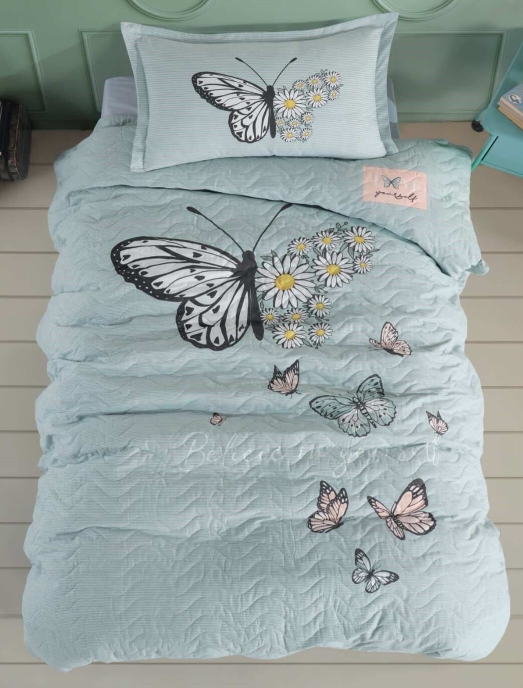 Clasy Ranforce Tek Kişilik Dört Mevsim Set Daisy Love v1 Mint