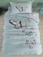 Clasy Ranforce Tek Kişilik Dört Mevsim Set Daisy Love v1 Mint