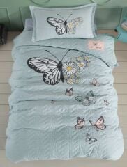 Clasy Ranforce Tek Kişilik Dört Mevsim Set Daisy Love v1 Mint