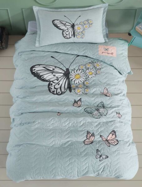 Clasy Ranforce Tek Kişilik Dört Mevsim Set Daisy Love v1 Mint