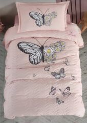 Clasy Ranforce Tek Kişilik Dört Mevsim Set Daisy Love v2 Somon