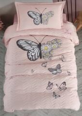 Clasy Ranforce Tek Kişilik Dört Mevsim Set Daisy Love v2 Somon