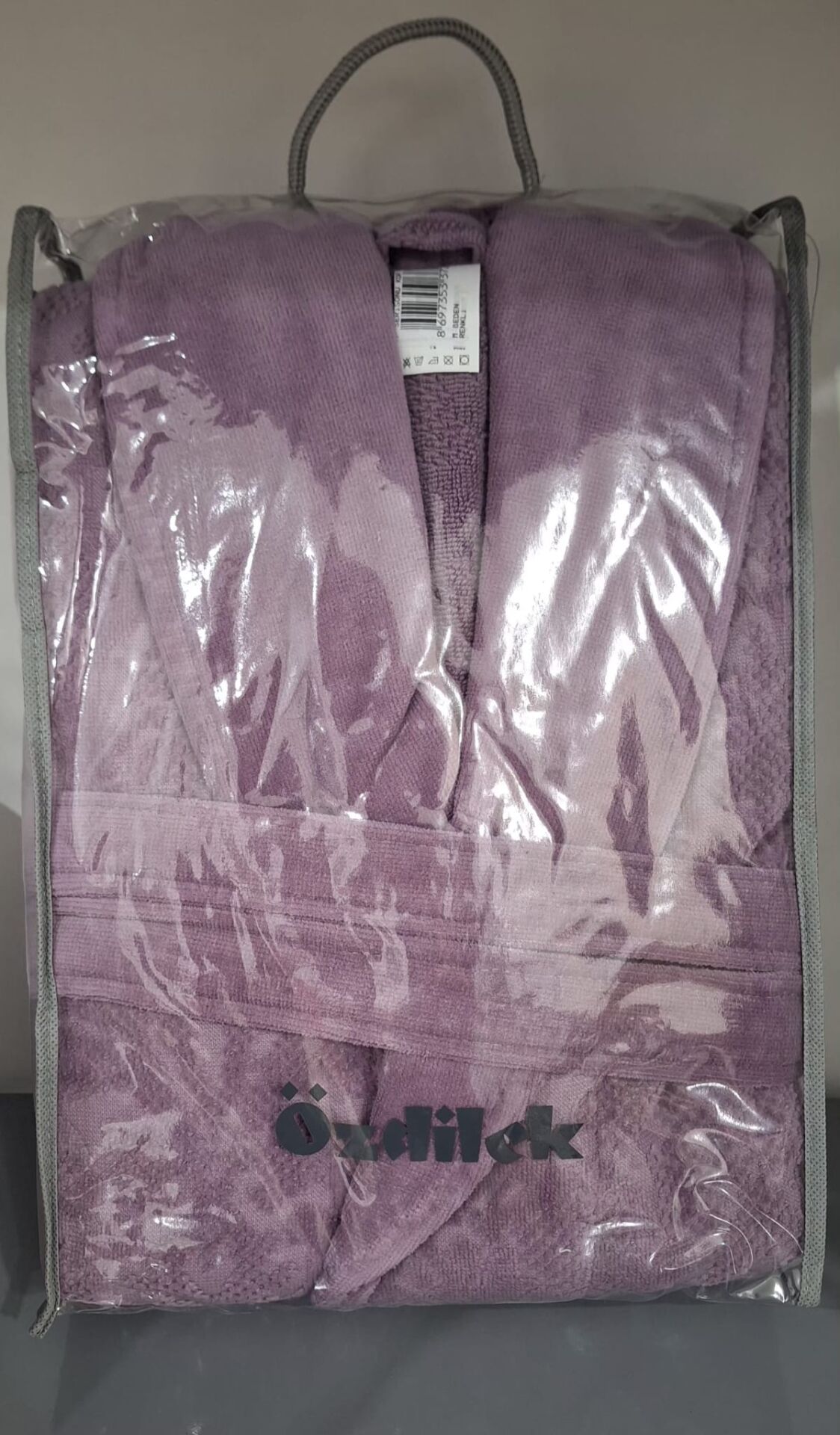 Özdilek Seri Sonu Pvc Çantalı Tekli Bornoz %100 Pamuk M Beden Mürdüm Mor