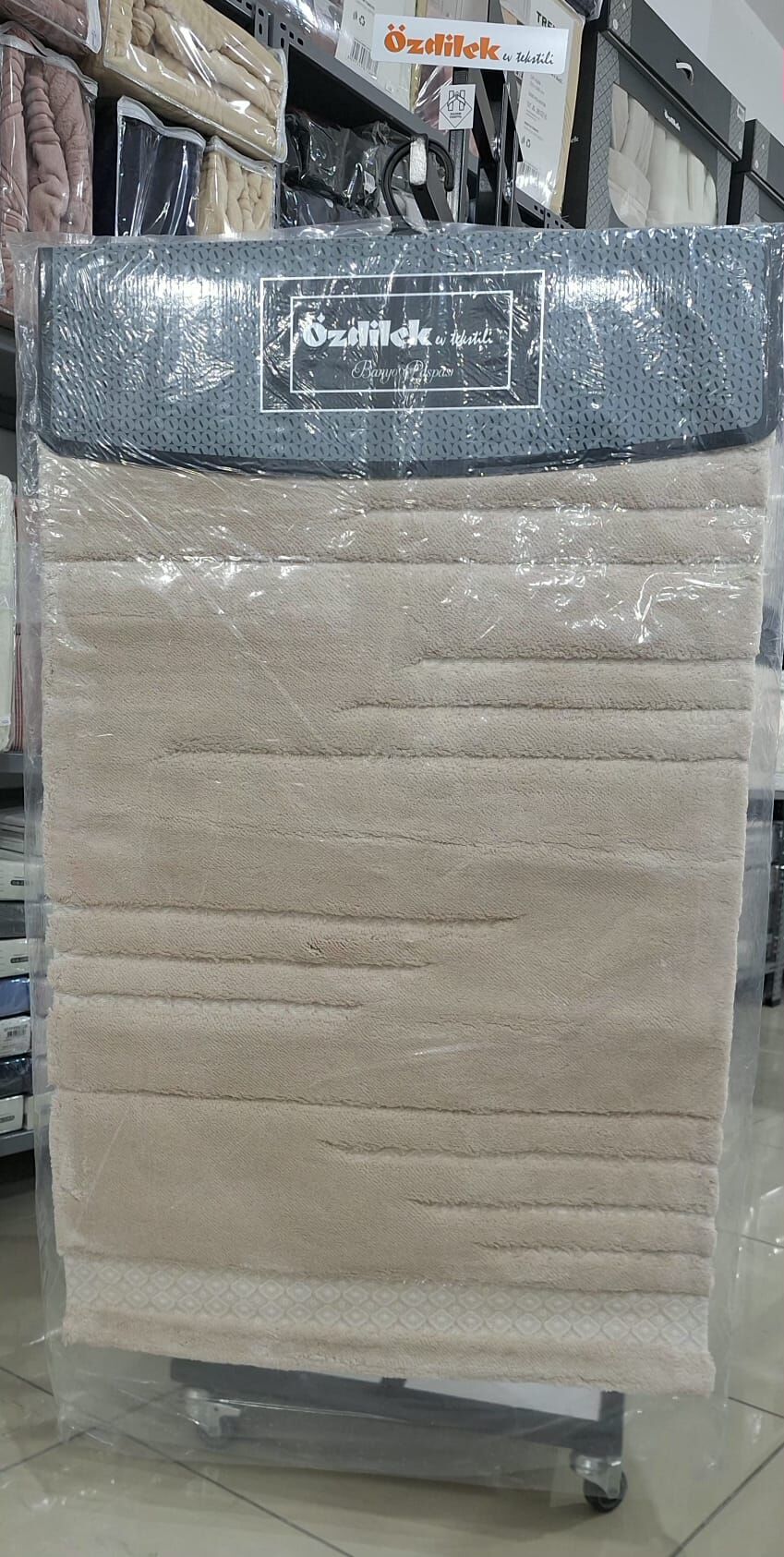 Özdilek 2'li Banyo Paspası - Klozet Takımı Pamuk Dasın Bej