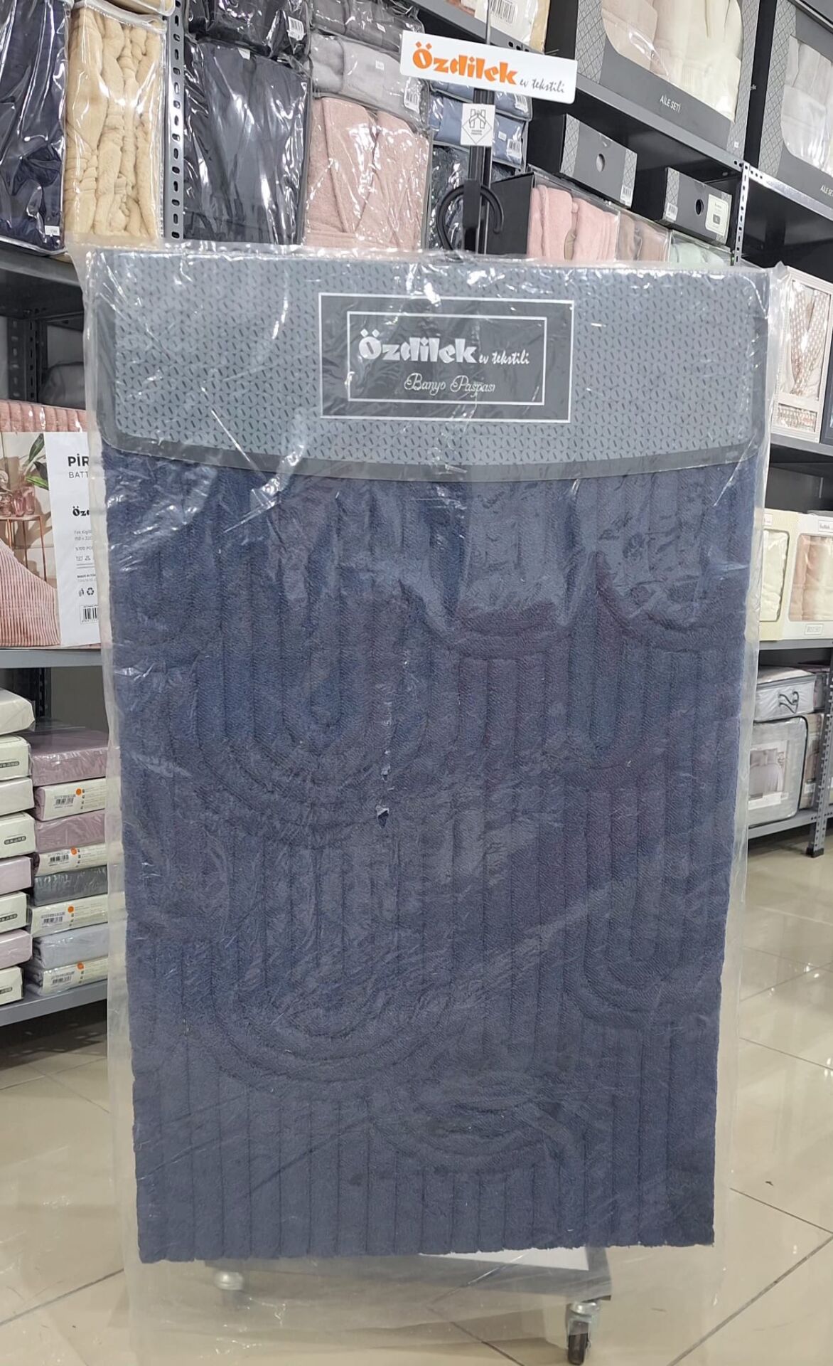 Özdilek 2'li Banyo Paspası - Klozet Takımı Pamuk Doly Denim Lacivert