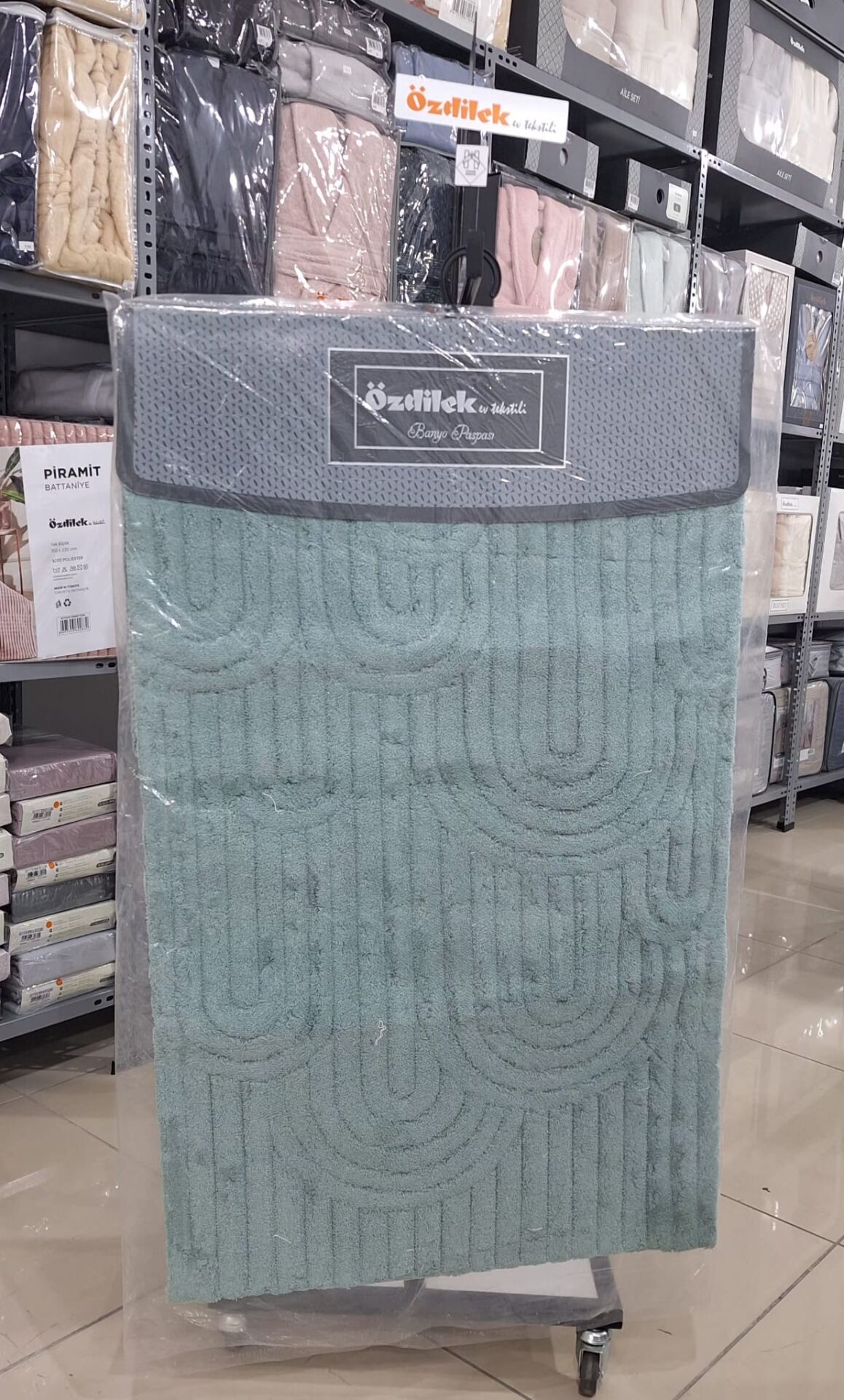 Özdilek 2'li Banyo Paspası - Klozet Takımı Pamuk Doly Mint