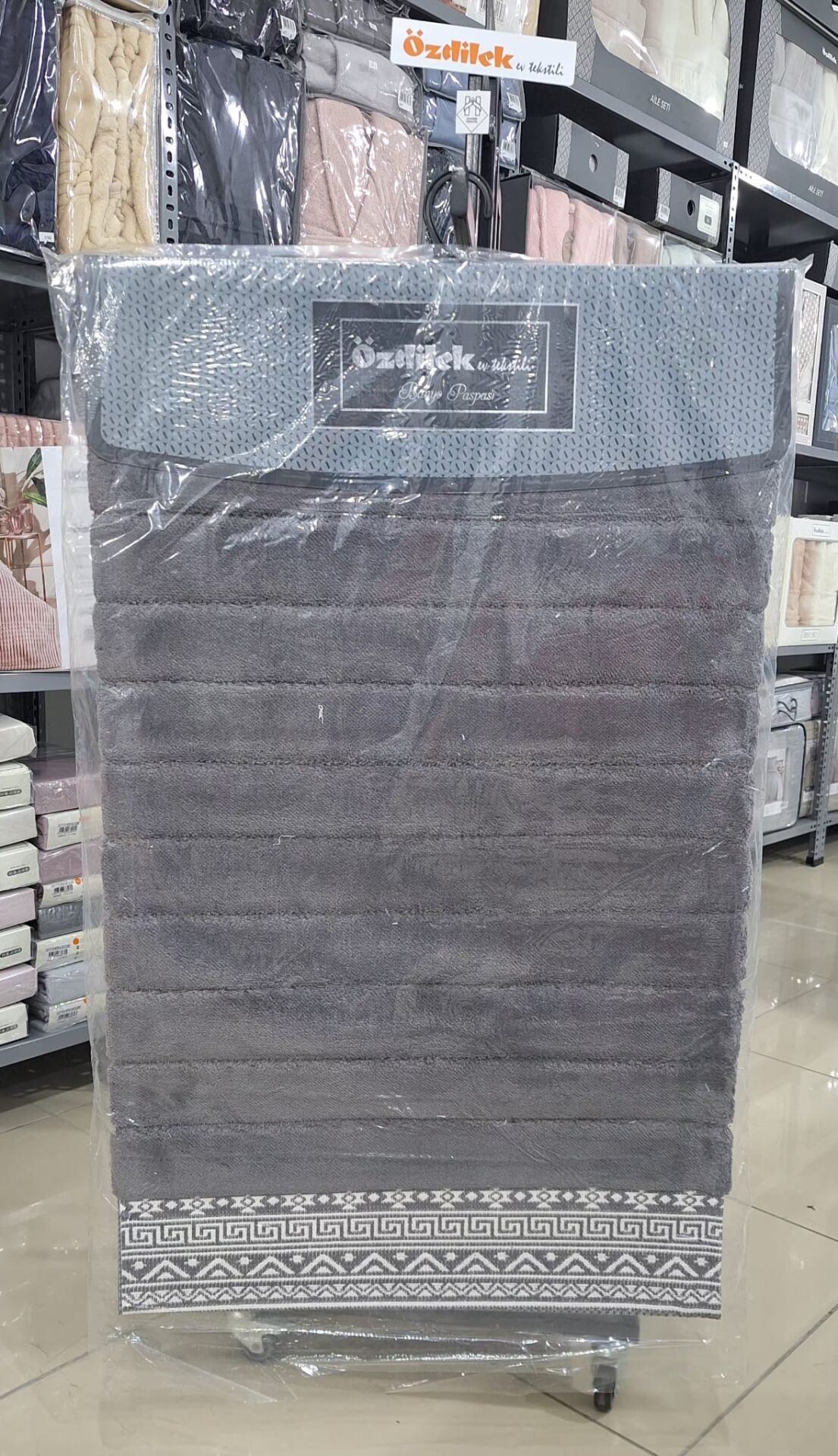 Özdilek 2'li Banyo Paspası - Klozet Takımı Pamuk Yacy Kül Gri