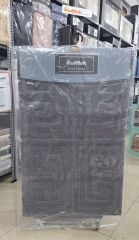 Özdilek 2'li Banyo Paspası - Klozet Takımı Pamuk Maze Antrasit