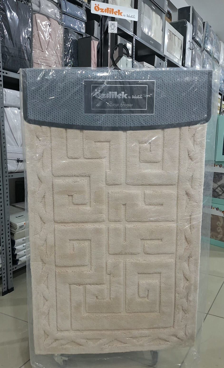 Özdilek 2'li Banyo Paspası - Klozet Takımı Pamuk Rath Bej