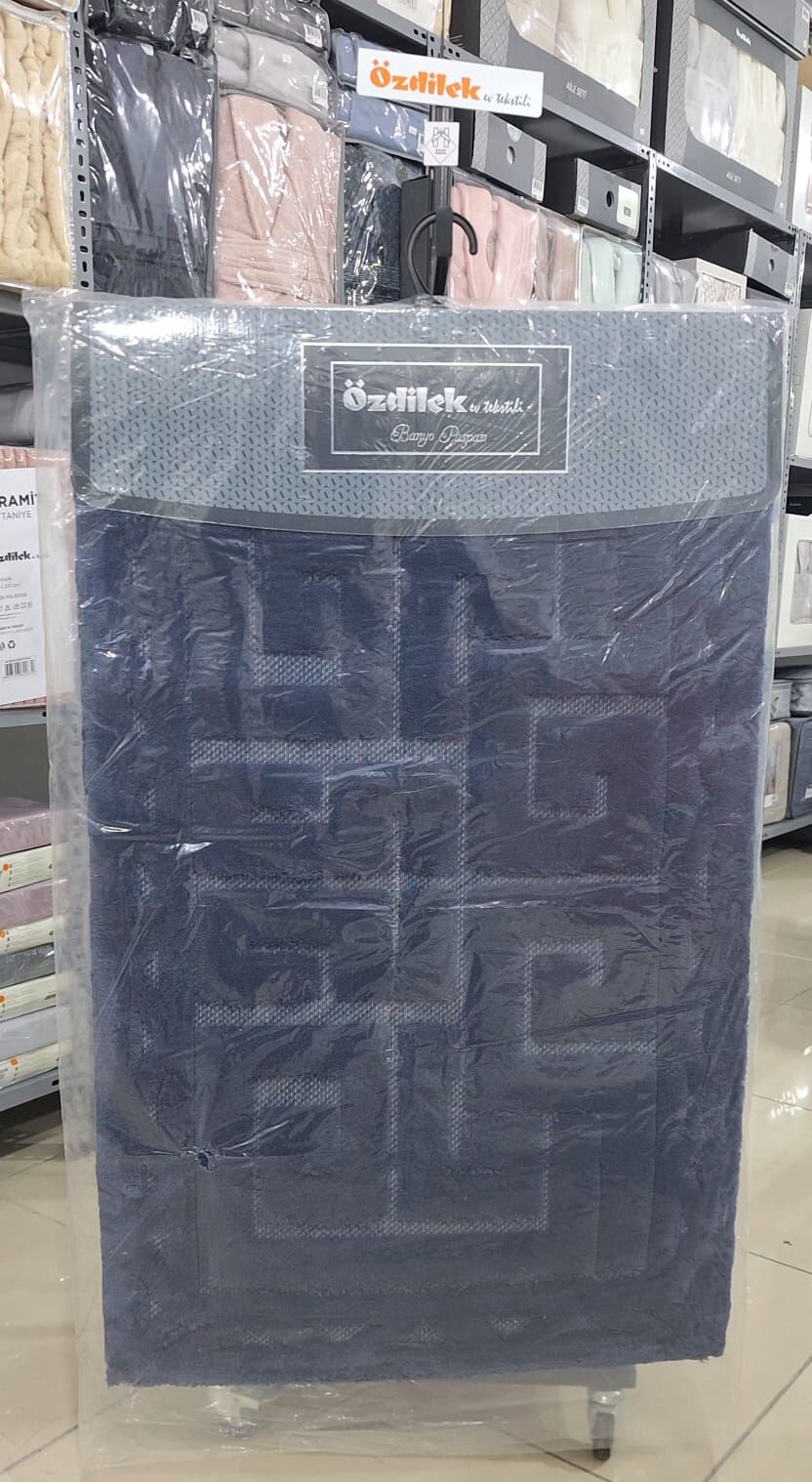 Özdilek 2'li Banyo Paspası - Klozet Takımı Pamuk Rath Denim Lacivert