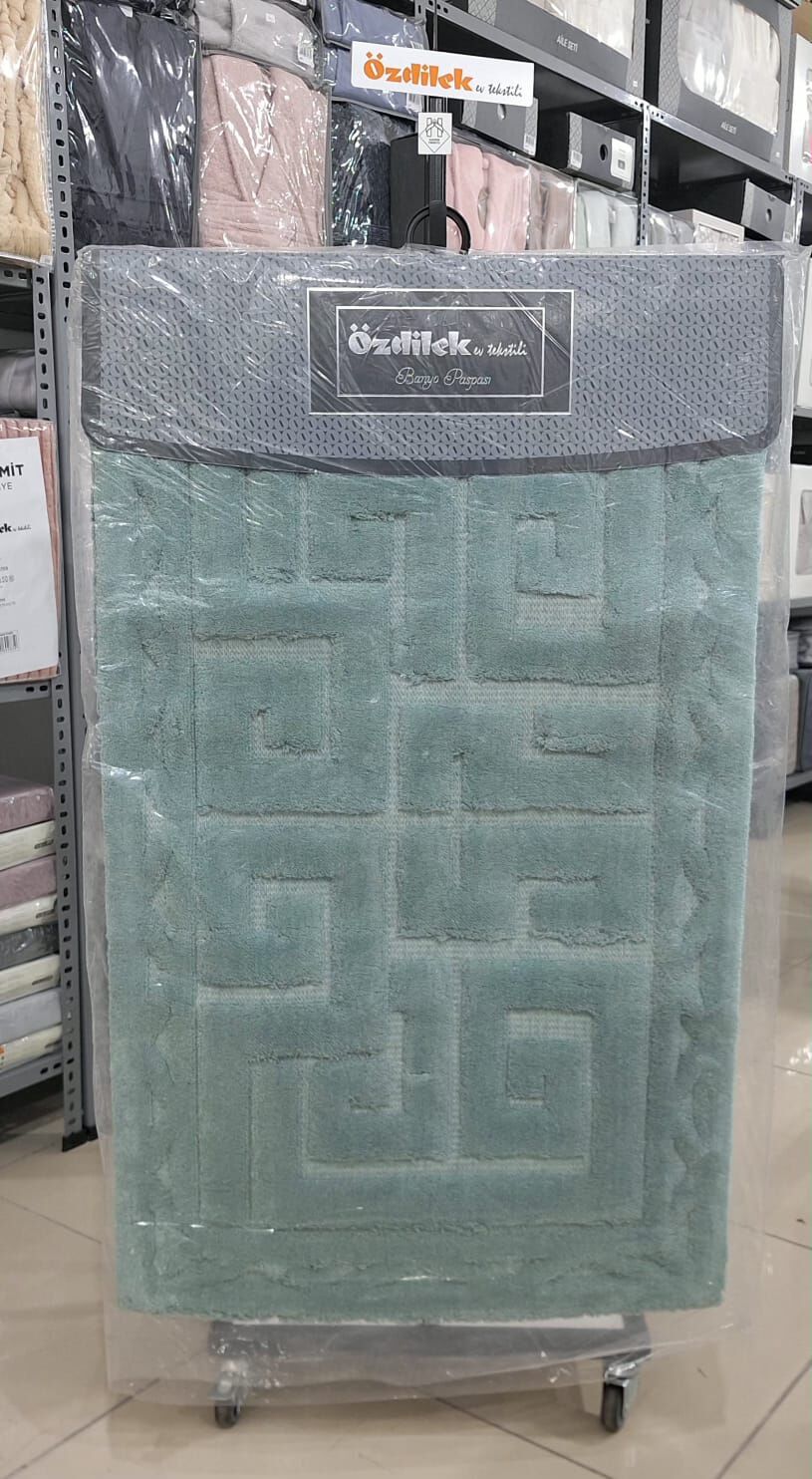 Özdilek 2'li Banyo Paspası - Klozet Takımı Pamuk Rath Mint