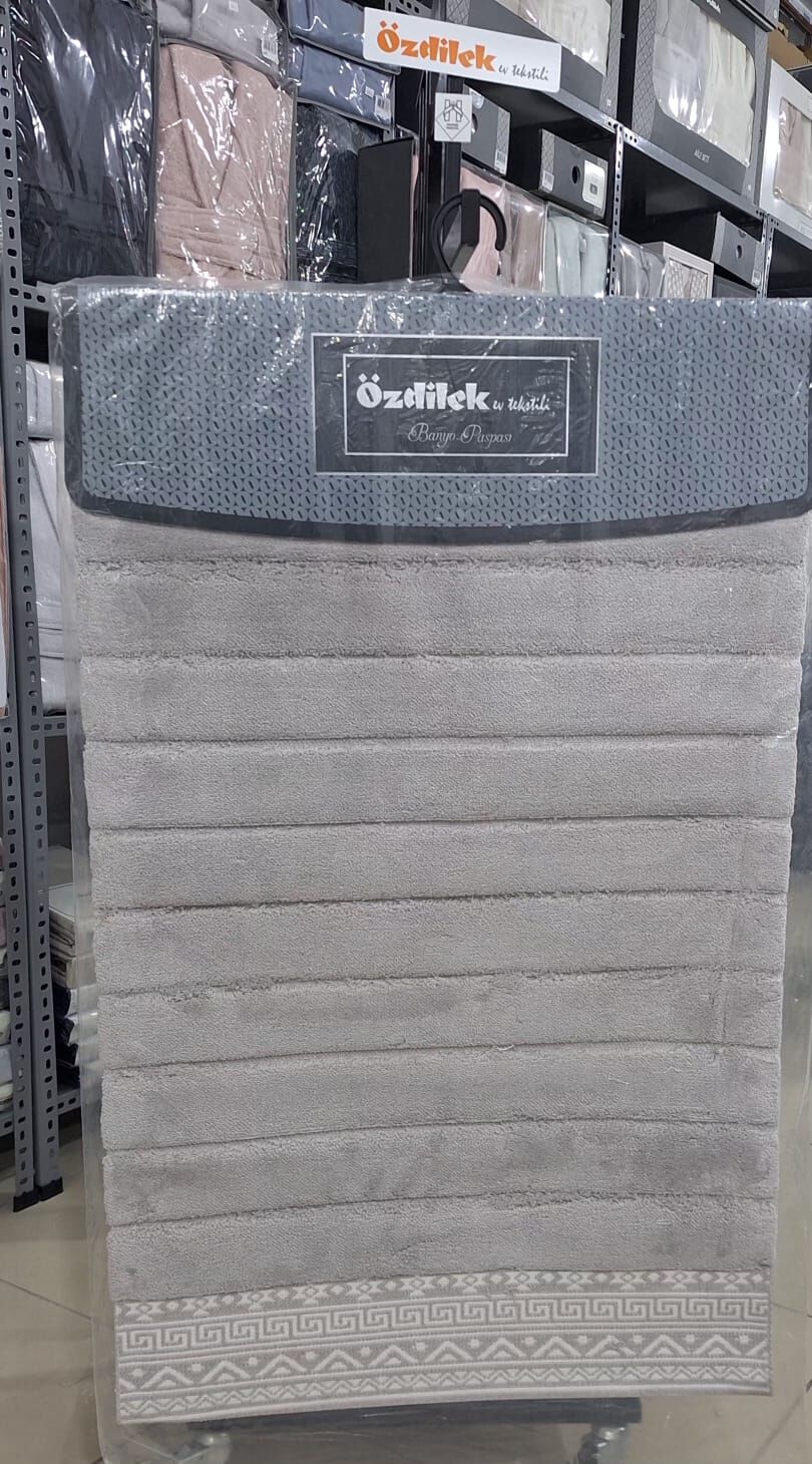 Özdilek 2'li Banyo Paspası - Klozet Takımı Pamuk Yacy Açık Gri