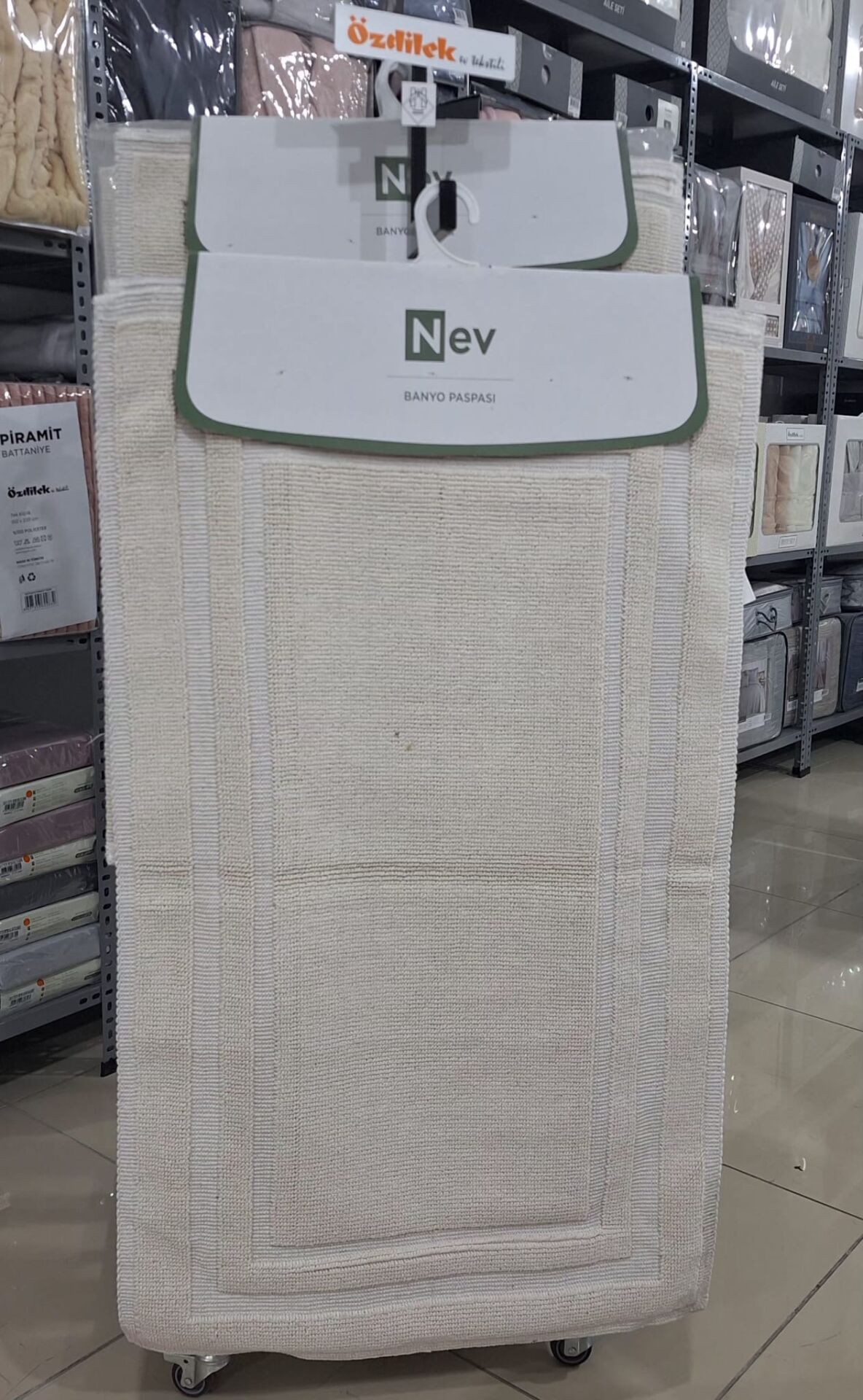 Özdilek Nev 2'li Banyo Paspası - Klozet Takımı Line Krem