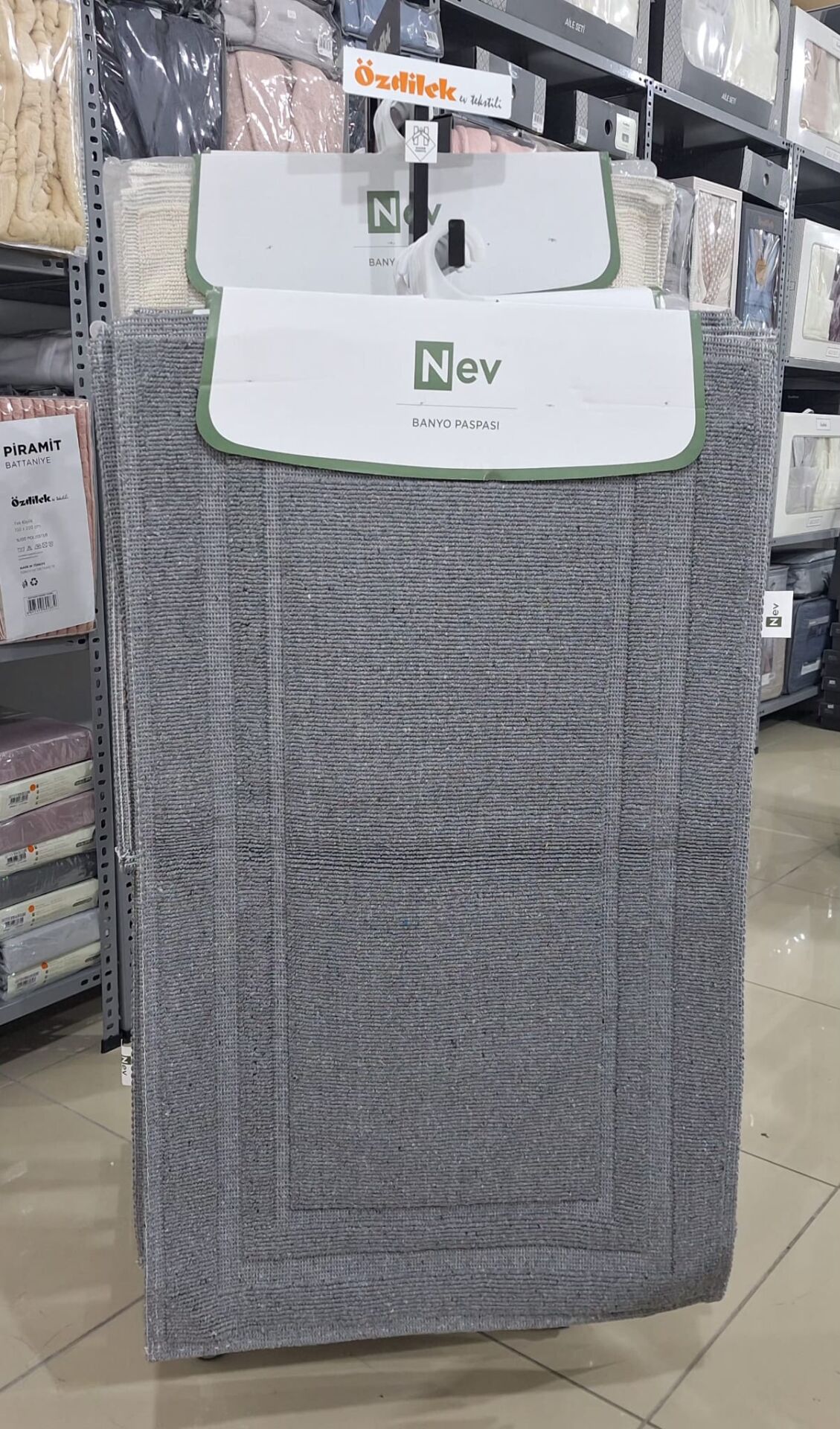 Özdilek Nev 2'li Banyo Paspası - Klozet Takımı Line Antrasit