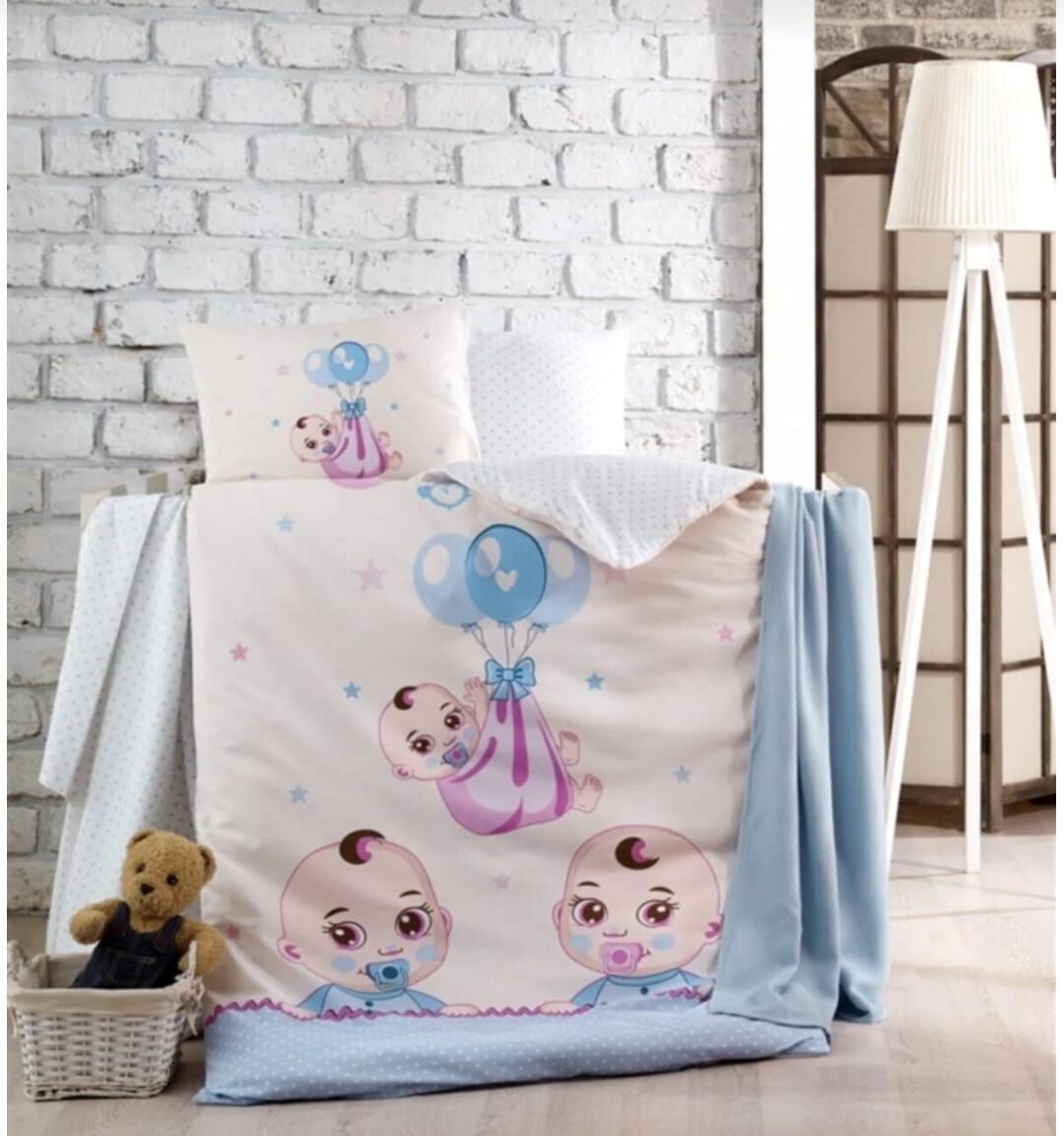 Kristal Ranforce Bebek Nevresim Takımı  %100 Pamuk  Babies Blue