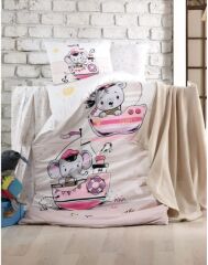 Kristal Ranforce Bebek Nevresim Takımı  %100 Pamuk Sailing Pink