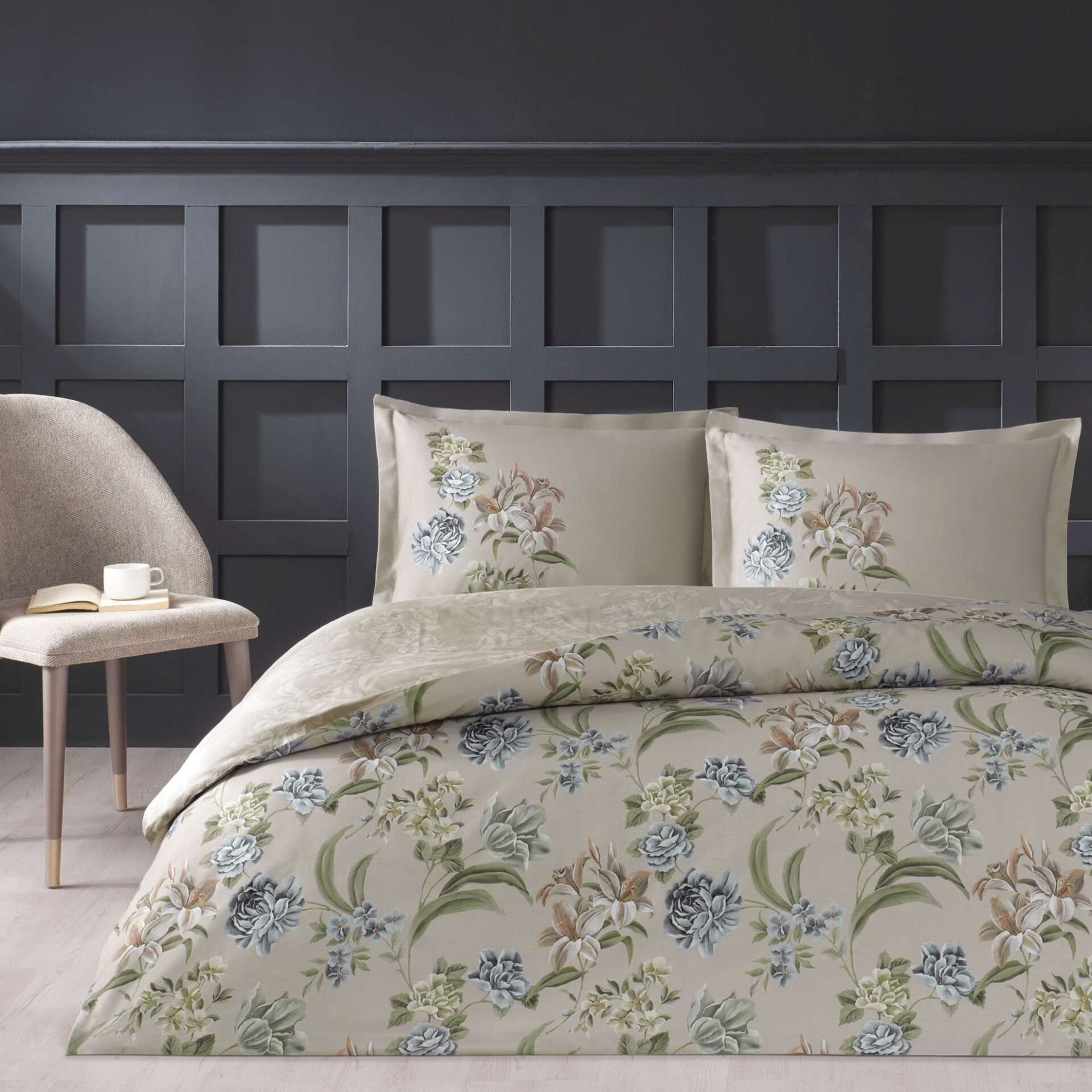 Taç Elodie Saten Çift Kişilik Nevresim Takımı Bej