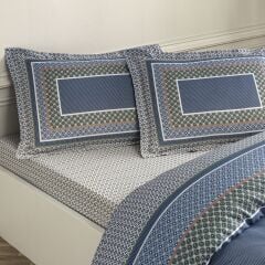 Taç Saten Çift Kişilik Nevresim Takımı Serenya Mavi