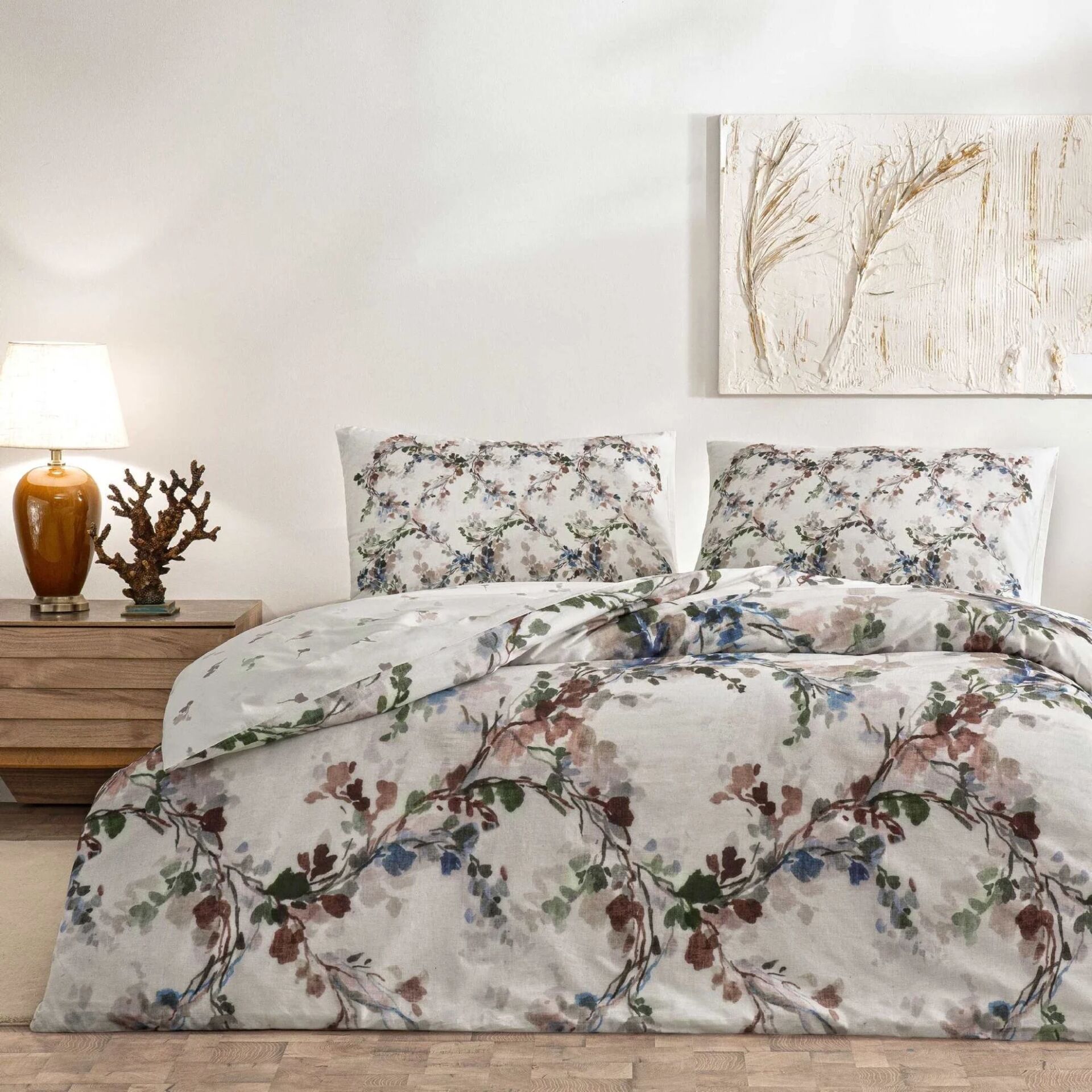 Taç Çift Kişilik Ranforce Nevresim Takımı Dalila Krem