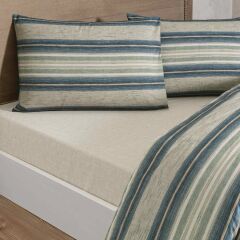 Taç Ranforce Tek Kişilik Nevresim Takımı Nores Mavi