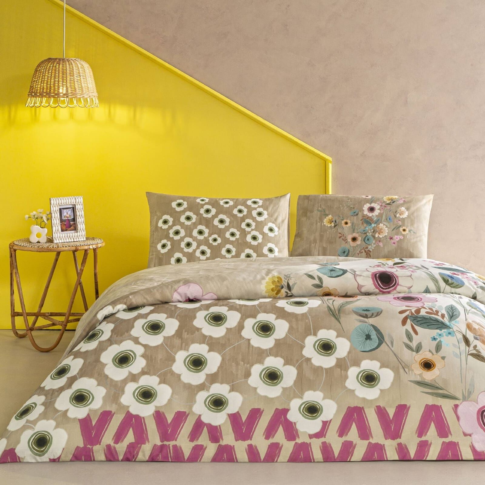 Taç Ranforce Tek Kişilik Nevresim Takımı Blyss Bej