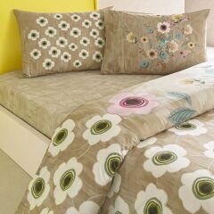 Taç Ranforce Tek Kişilik Nevresim Takımı Blyss Bej