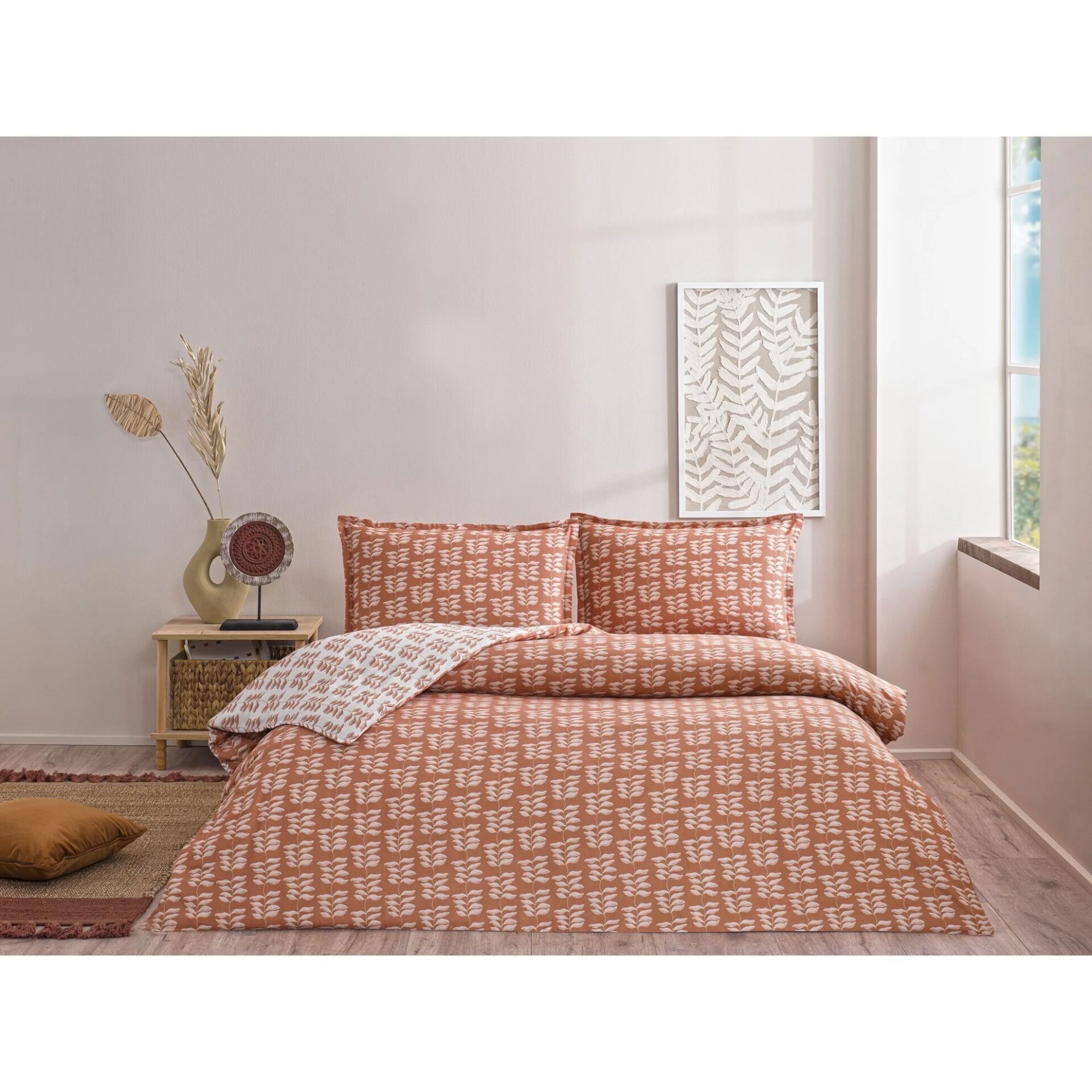 Taç Ranforce Seç-Ser Serisi Tek Kişilik Nevresim Takımı Lorien Turuncu