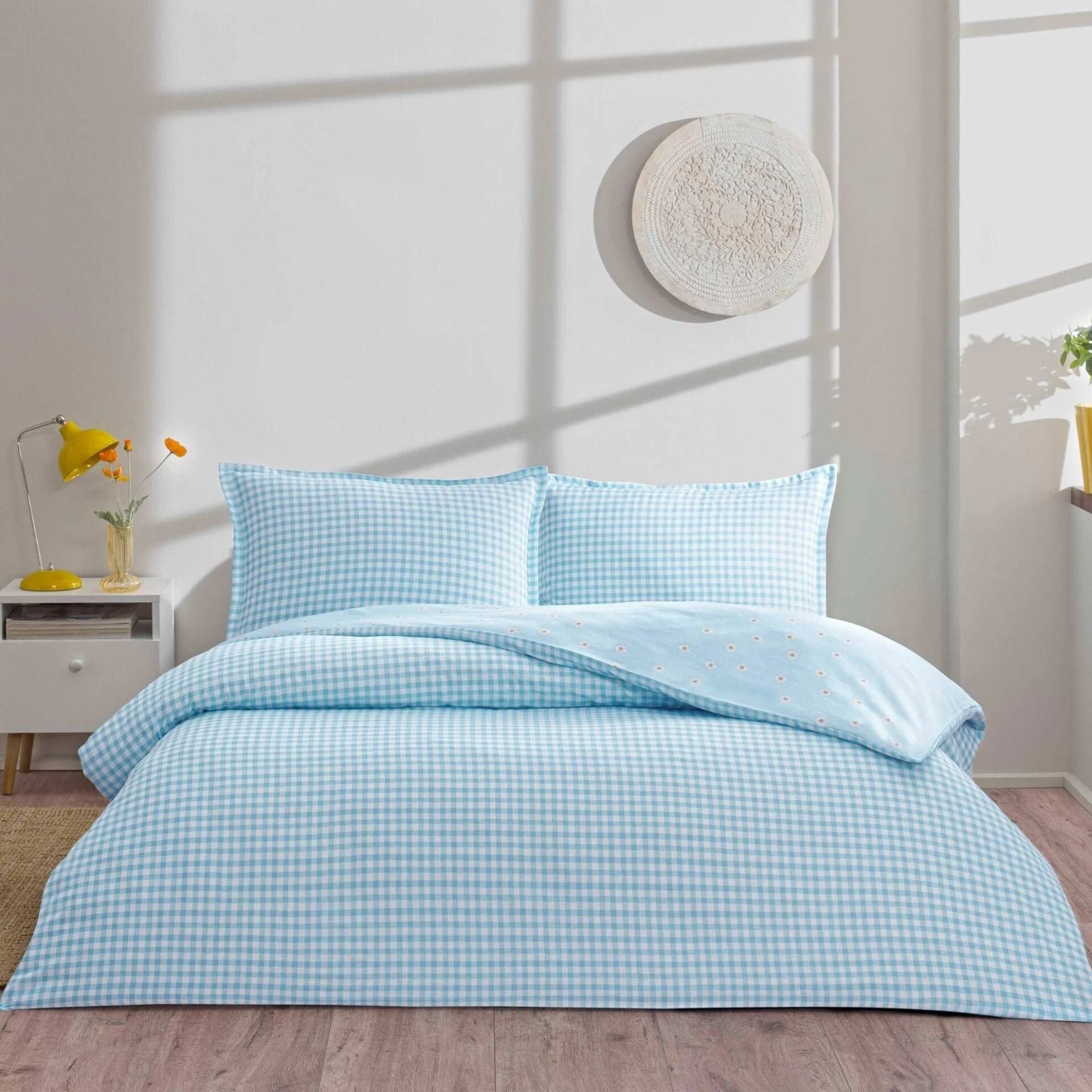 Taç Ranforce Seç-Ser Serisi Çift Kişilik Nevresim Takımı Dorian Mavi Çift Taraflı