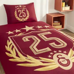 Taç Orijinal Lisanslı Galatasaray 25. Şampiyonluk Özel Desen Ranforce Nevresim Takımı Tek Kişilik Lastikli