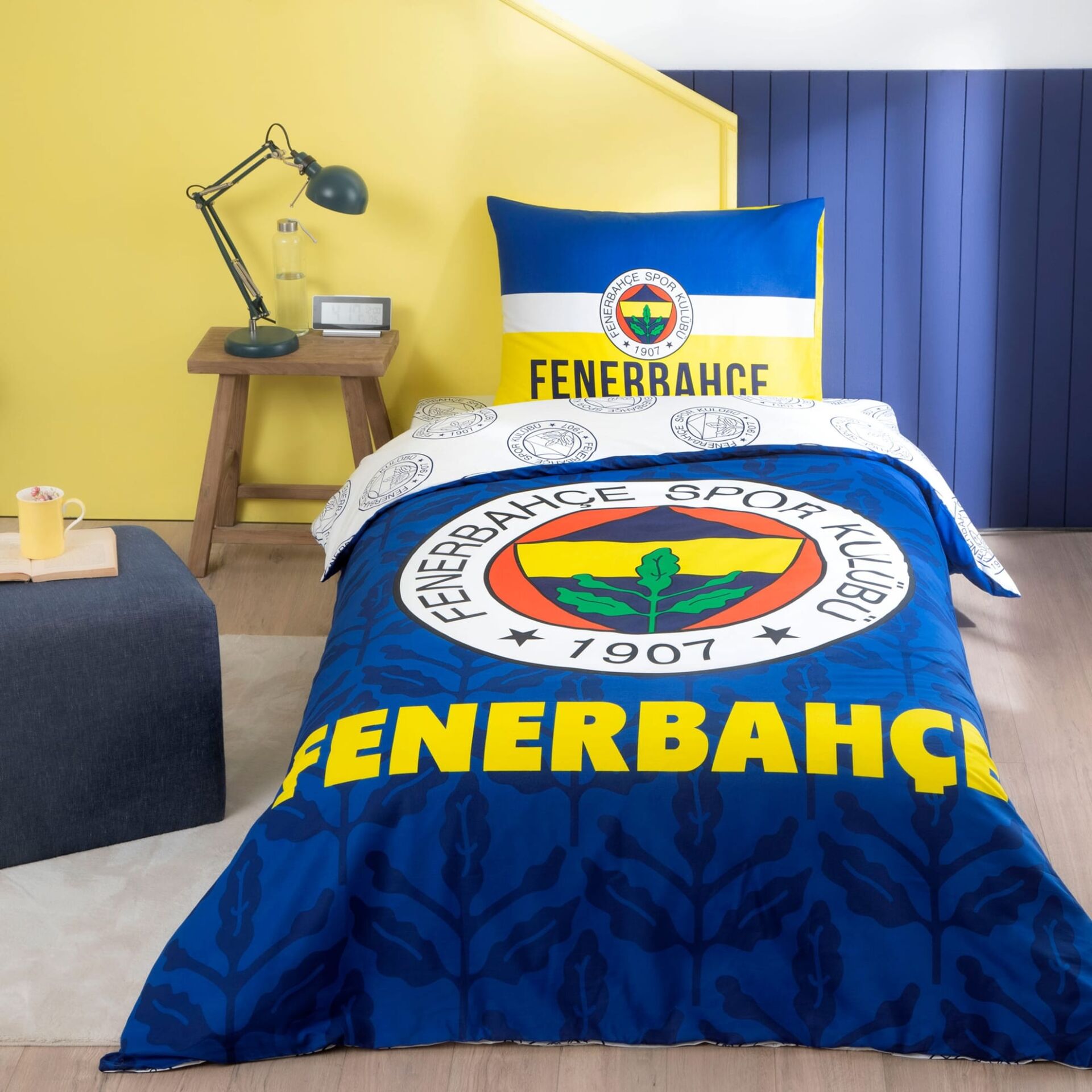 Taç Ranforce Lisanslı Tek Kişilik Nevresim Takımı Fenerbahçe Palamut