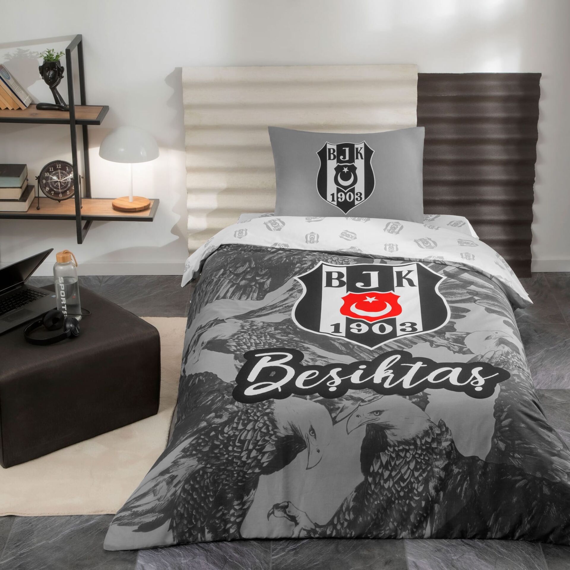 Taç Ranforce Lisanslı Tek Kişilik Nevresim Takımı Beşiktaş Kartal