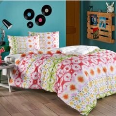 Taç Ranforce Tek Kişilik Nevresim Takımı Enzo Yeşil Lastikli