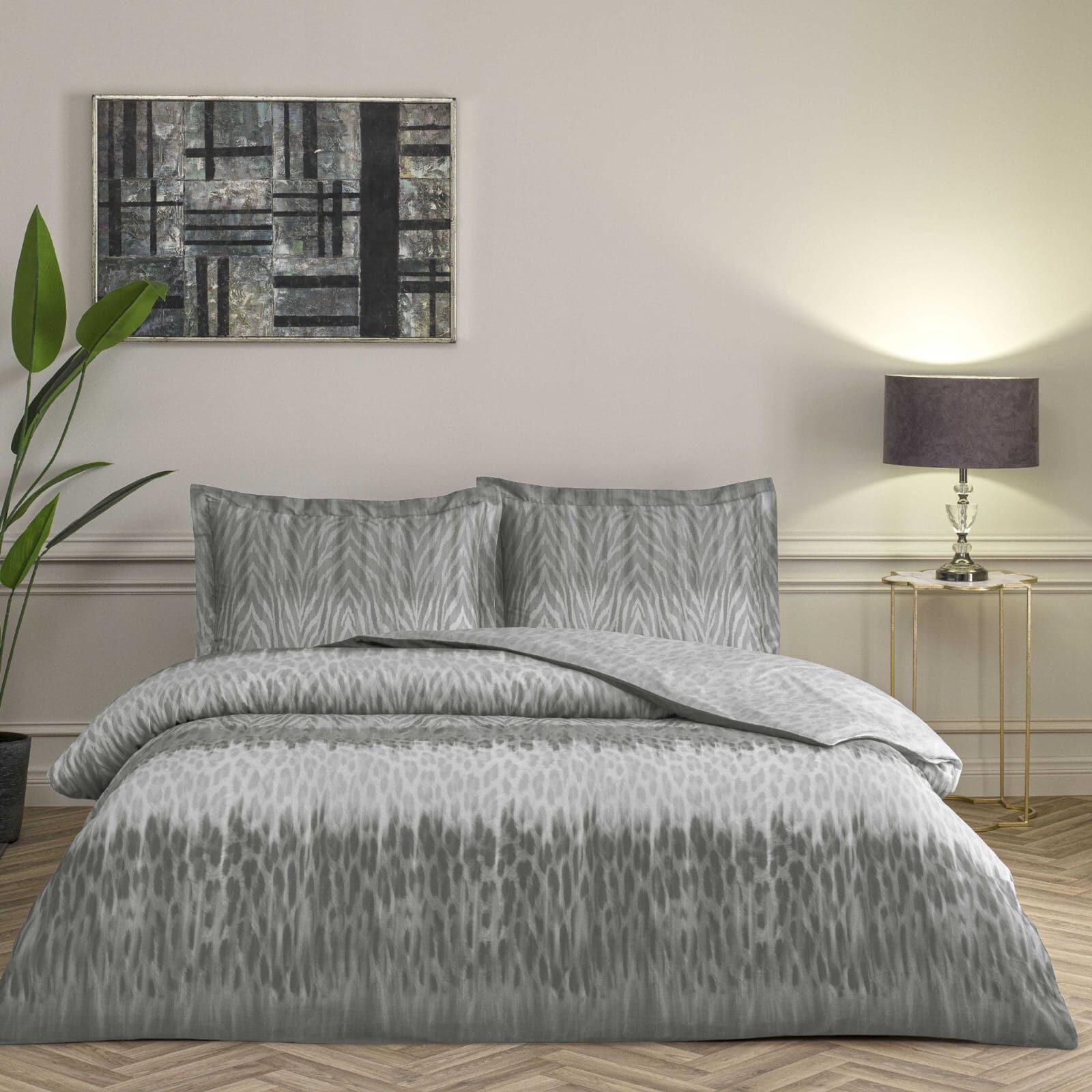 Taç Saten Çift Kişilik Nevresim Takımı Zavora Antrasit