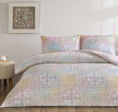 Taç Ranforce Çift Kişilik Nevresim Takımı Nevora Pembe