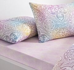 Taç Ranforce Çift Kişilik Nevresim Takımı Nevora Pembe