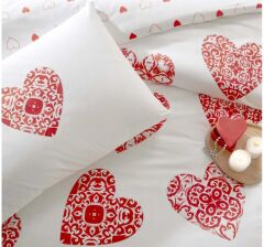 Taç Ranforce Çift Kişilik Nevresim Takımı Sevgililer Gününe Özel Cordelia Gece Işıltılı