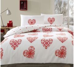 Taç Ranforce Çift Kişilik Nevresim Takımı Sevgililer Gününe Özel Cordelia Gece Işıltılı