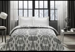 Taç Çift Kişilik Pamuklu Battaniye Elina Gri