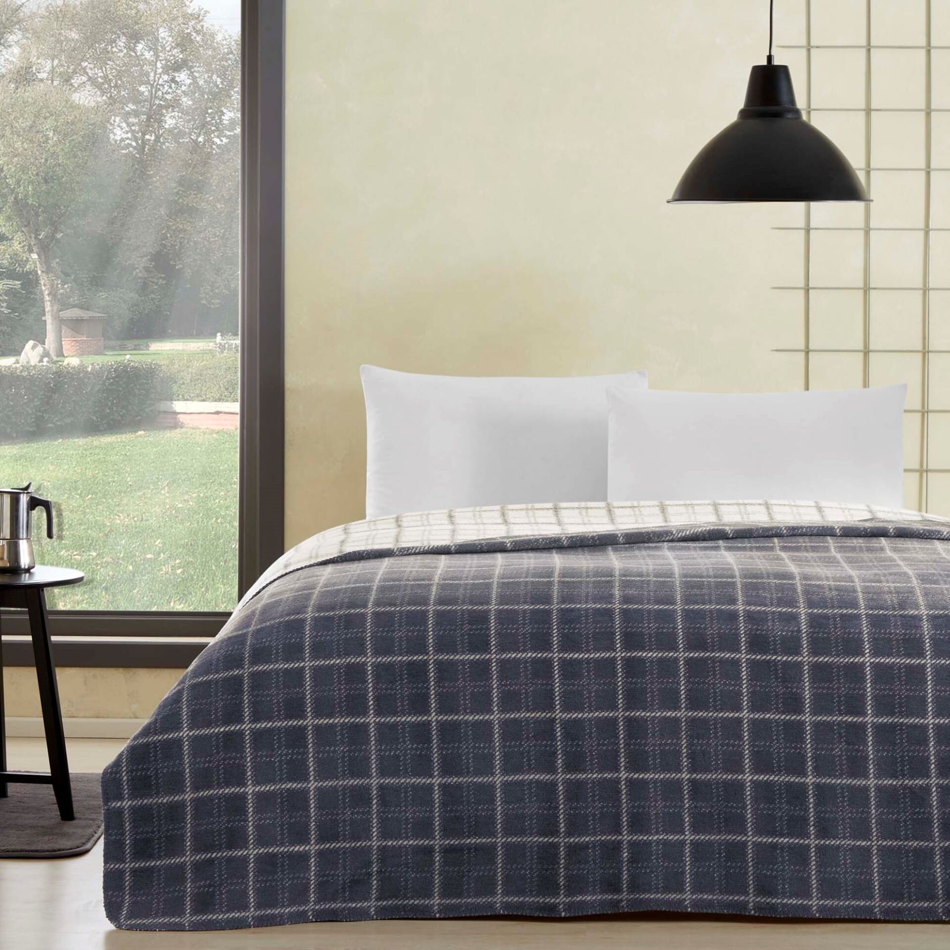 Taç Tek Kişilik Pamuklu Battaniye Edwin Antrasit